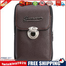 Litchi Pattern Purse Men Leather Card Wallet Belt Bags (Coffee Vertical)