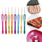 8pcs Soft Plastic Handle Knitting Needles Aluminum Crochet Hooks Set for Weaving