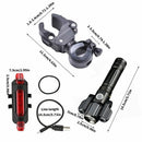 Rechargeable With Rack Bicycle Front Lamp LED Torch Rear Lights Bike Lights