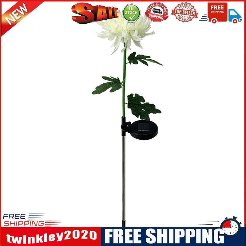 4pcs LED Solar Light Chrysanthemum Lawn Stake Lamps Garden Decor