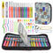 49pcs Aluminum Crochet Hooks Holder Sewing Storage Toollkit Bag (Light Blue