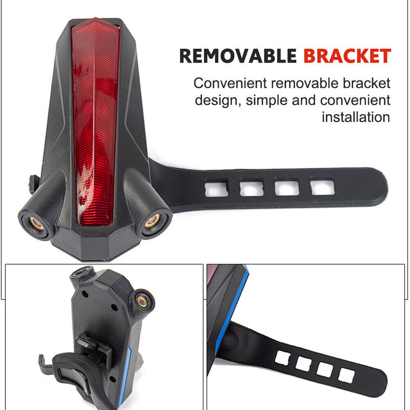 LED Bicycle Rear Light USB Rechargeable Bicycle Rear Light Safety Warning