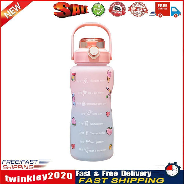 1500ml Colorful Water Kettle w/ Marker Large Sports Drink Frosted Cup (B) Newly