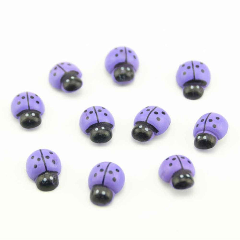 100x Mini Self Adhesive Wooden Ladybird Stick On Lady Craft Card Wood Bu hot.