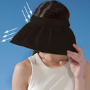 Women Foldable Visors Cap Wide Brim Beach Summer Vacation Empty Top Sun Hats