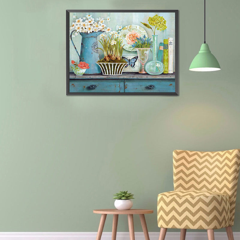 DIY Oil Drawing By Numbers Deer Frameless 50x40cm Flower on Canvas Decor