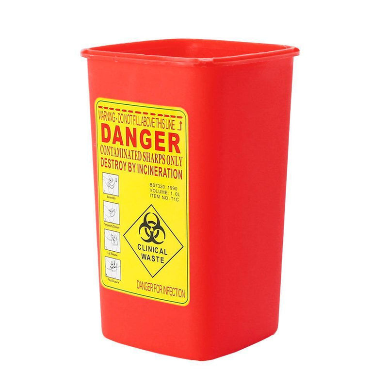 Disposal Sharps Container Bin Tattoo  Biohazard Piercing Needle Collect Box