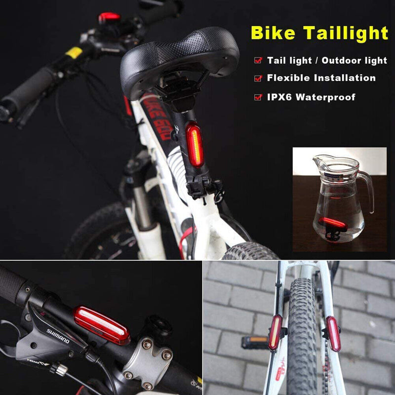 COB LED MTB Bike Rear Warning Lights 120LM Bicycle Taillight (White Light) Newly