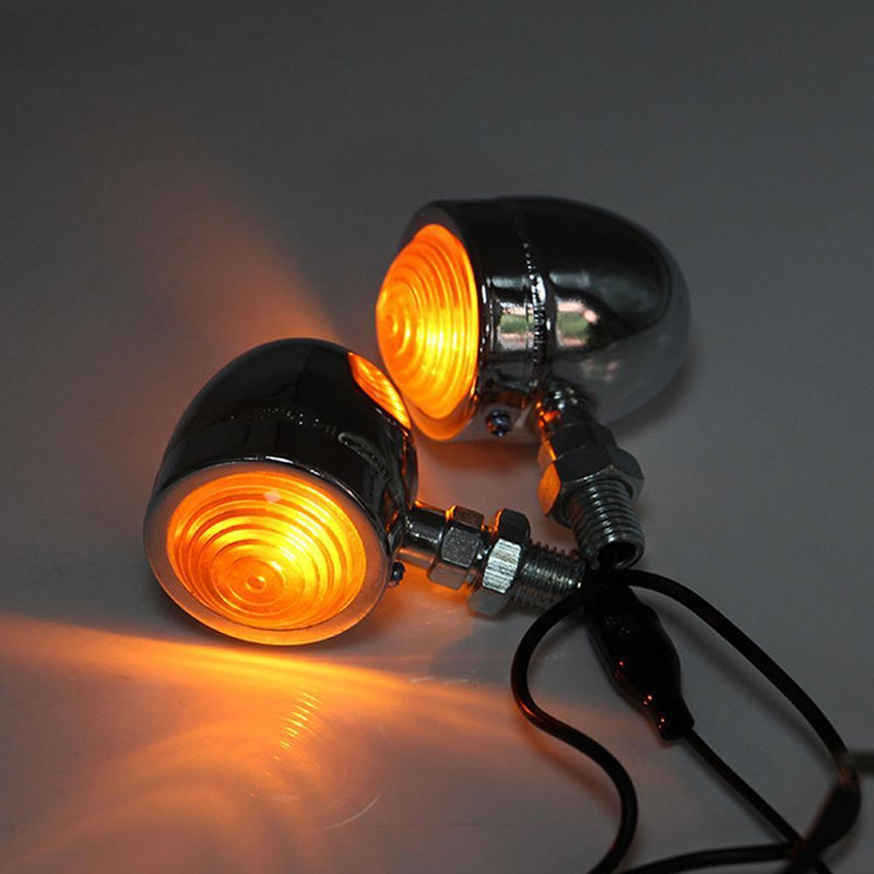 2pcs 12V Turn Signal Lights Retro Amber Light Blinkers Universal for Motorcycle