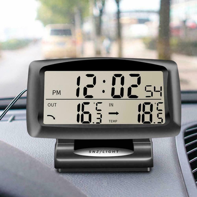 Digital Car OUT/IN Dual Thermometer Temperature Sensors Alarm Clock-NICE U1D0