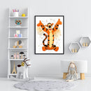 5D Diamond Painting Kit DIY Cartoon Jump Tiger Full Round Crafts Home Decoration