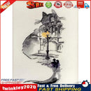 Partial Embroidery 14CT DIY Ink Cat Building Counted Cross Stitch Kit Art Newly