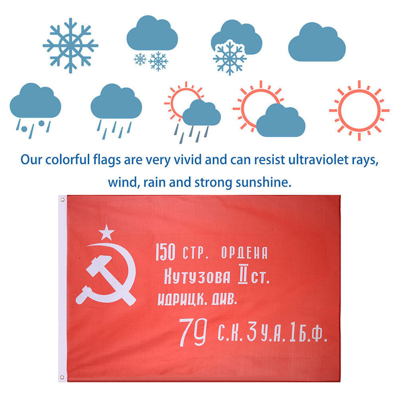 Russian Soviet Union Flag WW2 Victory Day Banner Bunting Outdoor Decoration