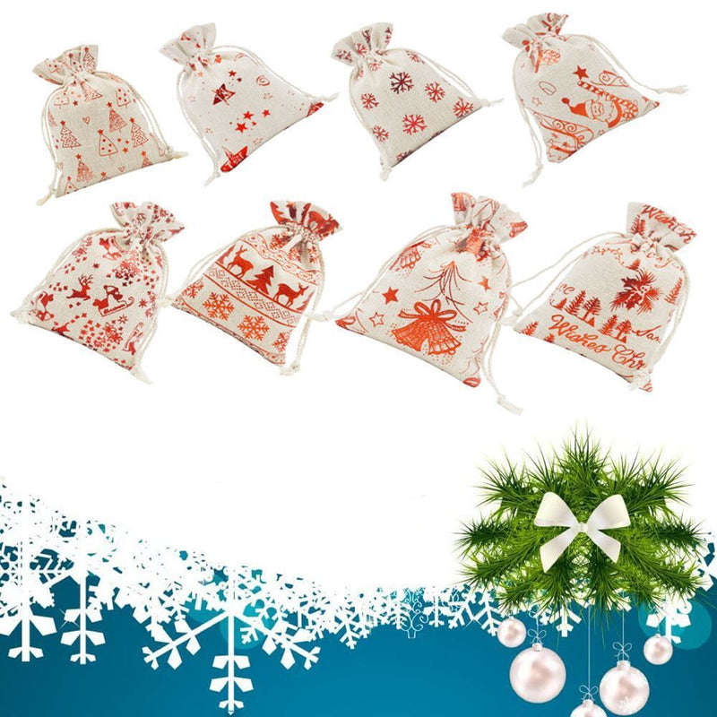 Drawstring Present Bags Santa Sack Christmas Stocking Christmas Gift Bag