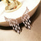 Zircon Stud Earrings Drop Ear Clip Rhinestone Ear Stud Angel Wings Earrings