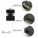 PC 1080P 3.5mm Audio Cable Audio Output Converter HDMI Female to VGA Male