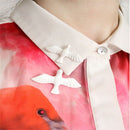Peace Enamel Metal Alloy Metal Lapel Pin Dove Pins White Dove Brooch Badge