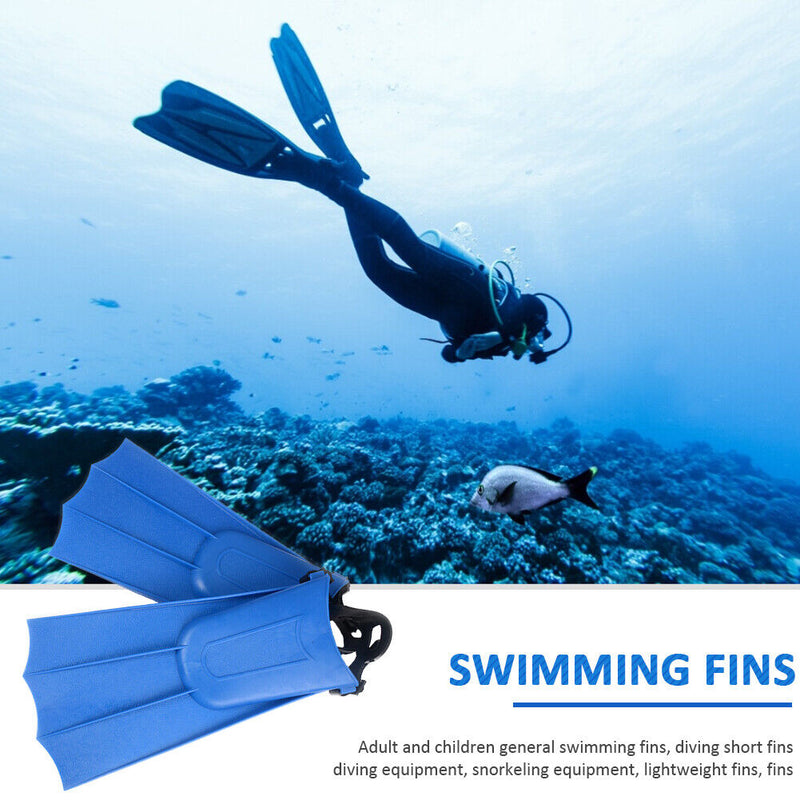 Blue Snorkeling Foot Flippers Child Short Ultra Light Swimming Fins (36-40)