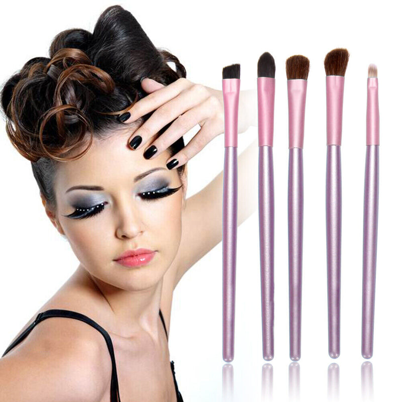 5pcs Eye Shadow Makeup Brush Set Eyes Make Up Eyebrow Cosmetic Brush?Pink?