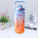 2000ML Large-capacity Water Bottle Frosted Plastic Cup Leak-proof (Blue) Newly