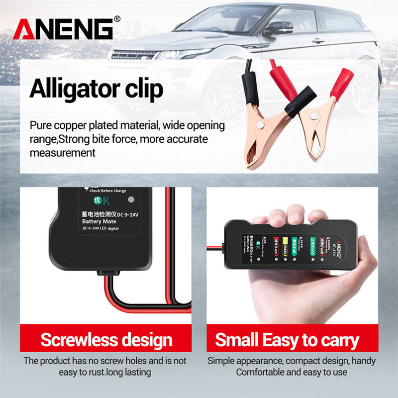 12V Car Battery Tester Automobile Diagnostic Tool Auto Battery Tester for Car