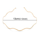 Elegant Geometric Metal Headdress Hair Hoop Thin Headbands Wave Bending