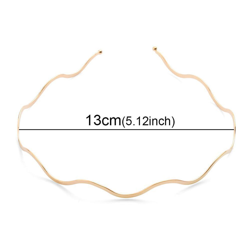 Elegant Geometric Metal Headdress Hair Hoop Thin Headbands Wave Bending