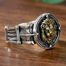 Men's Ring Carved Lion King Head Wider Ring's Fine Rings Open Gifts Fashion H4M3