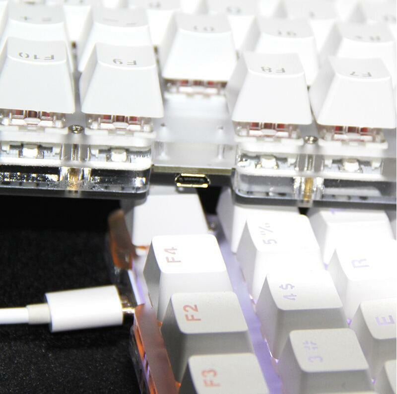 Split Macro Keyboard 78keys White Mechanical Multi- Modes LED Backlight Programm