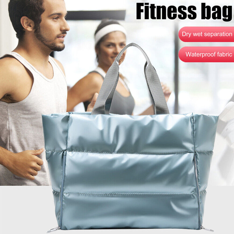 Dry-Wet Separation Yoga Handbag Large Capacity Multifunctional Bag (Blue)