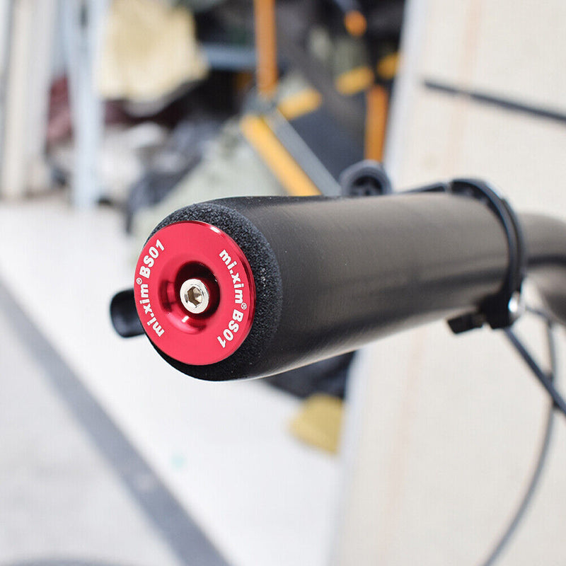 1 Pair Burnt Blue Bike Handle Bar End Caps Aluminum Alloy MTB Road Bike End