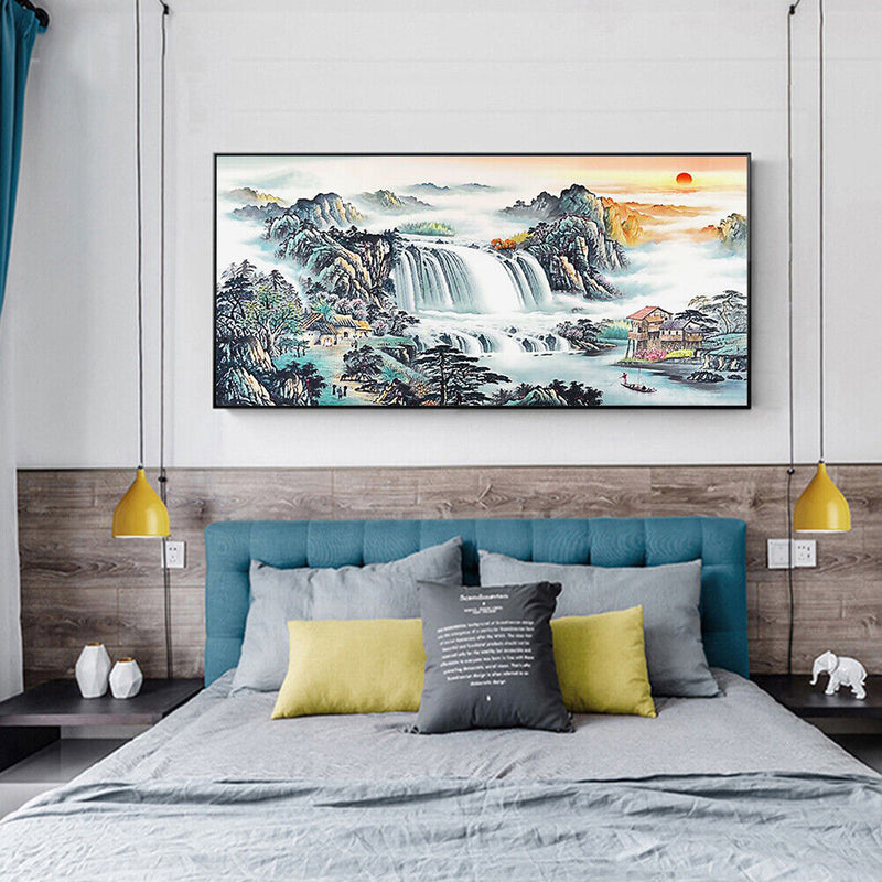 DIY Embroidery Needlework 5D Sunrise View Full Round Drill Diamond Painting Gift