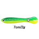 5pcs Luminous Loach 7cm 2g Lures Sinking Artificial Wobbler Soft Fishing Bait