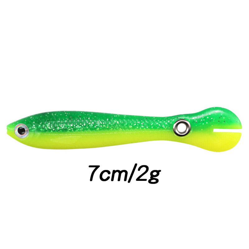 5pcs Luminous Loach 7cm 2g Lures Sinking Artificial Wobbler Soft Fishing Bait