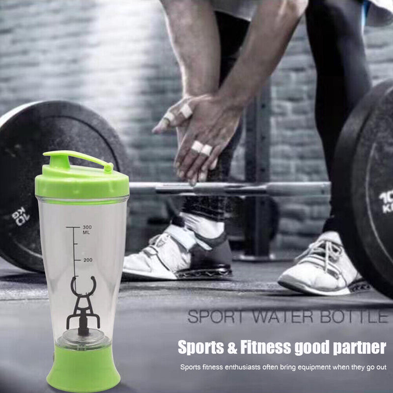 350ml Protein Shaker Mixing Cup Sports Training Automatic Bottle (Green)