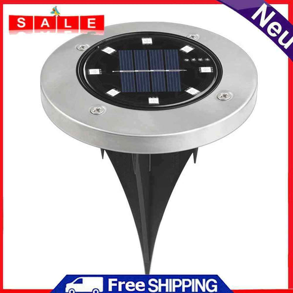 8LED Solar Courtyard Path Buried Light Outdoor Waterproof Garden Landscape Lamp