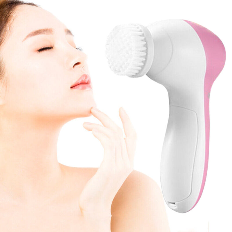 5 in 1 Electric Facial Cleanser Brush Skin Pore Face Wash Care Cleaning Massager
