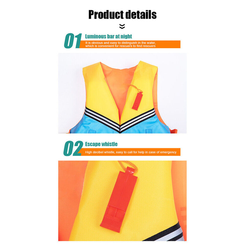 Swimming Skiing Driving Vest Survival Safety Life Jacket for Children with Pipe