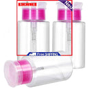 Push Down Dispenser Bottle for Nail Polish Makeup Liquid Remover, Pink Top Cap