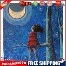 DIY Paint By Number Kit Little Girl Looking at The Moon No Frame Home Decor