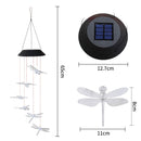 Waterproof Wind Chime Solar Power Lamp Color Changing Dragonfly Pendant Lig
