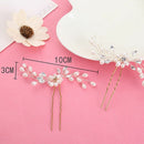 Rhinestones Handmade Crystal Floral Shape Bride Headdress Hairpins Hair Fork