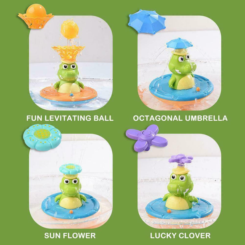 Baby Bath Toys Cute Crocodile Automatic Water Spray up Bathly Sprinkler F8E2