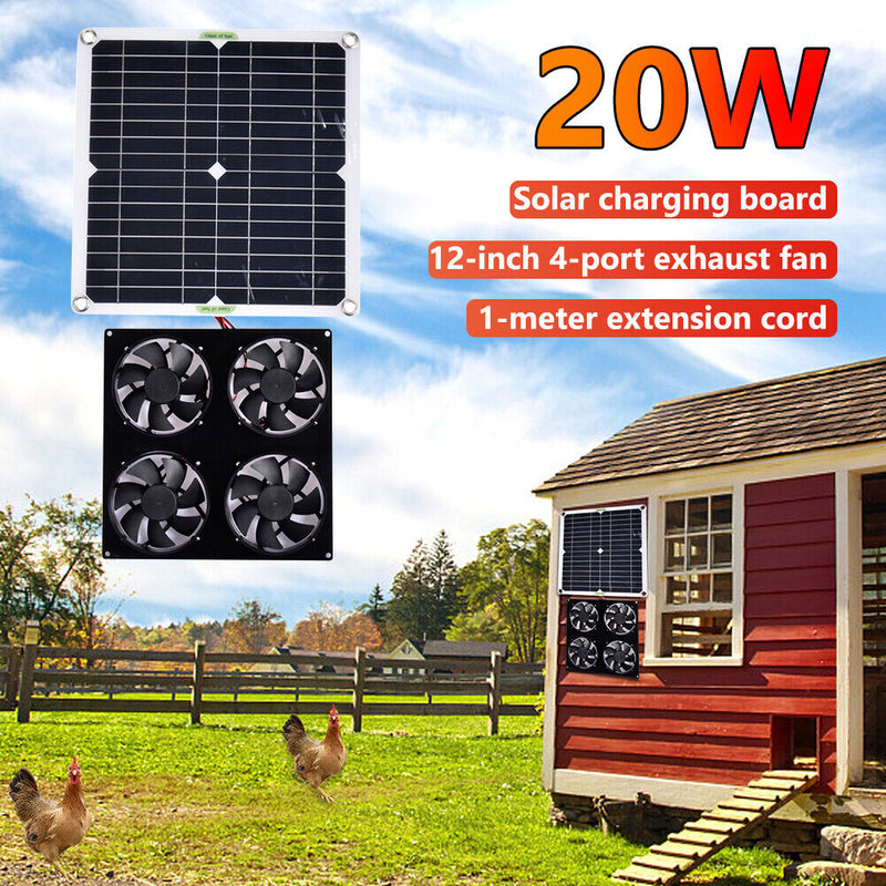 20W 20V Air Extractor Chicken House Waterproof Solar Panel Ventilator Fan