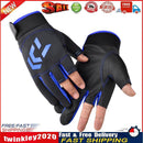 3-Finger Cut Unisex Arrow Fishing Gloves Non-Slip Angling Gloves (Blue) Newly