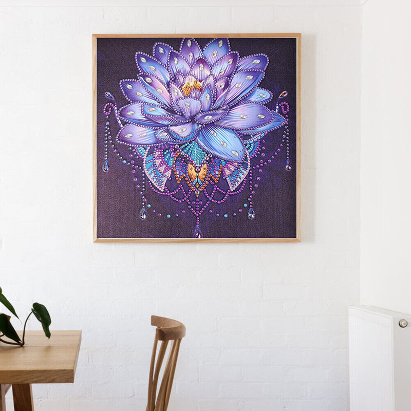 5D Diy Diamond Painting lotus Special-shape Partial Drill Art Newly
