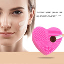 Silicone Heart-shaped Makeup Brush Cleaner Scrubber Board Pad Cosmetic Washing