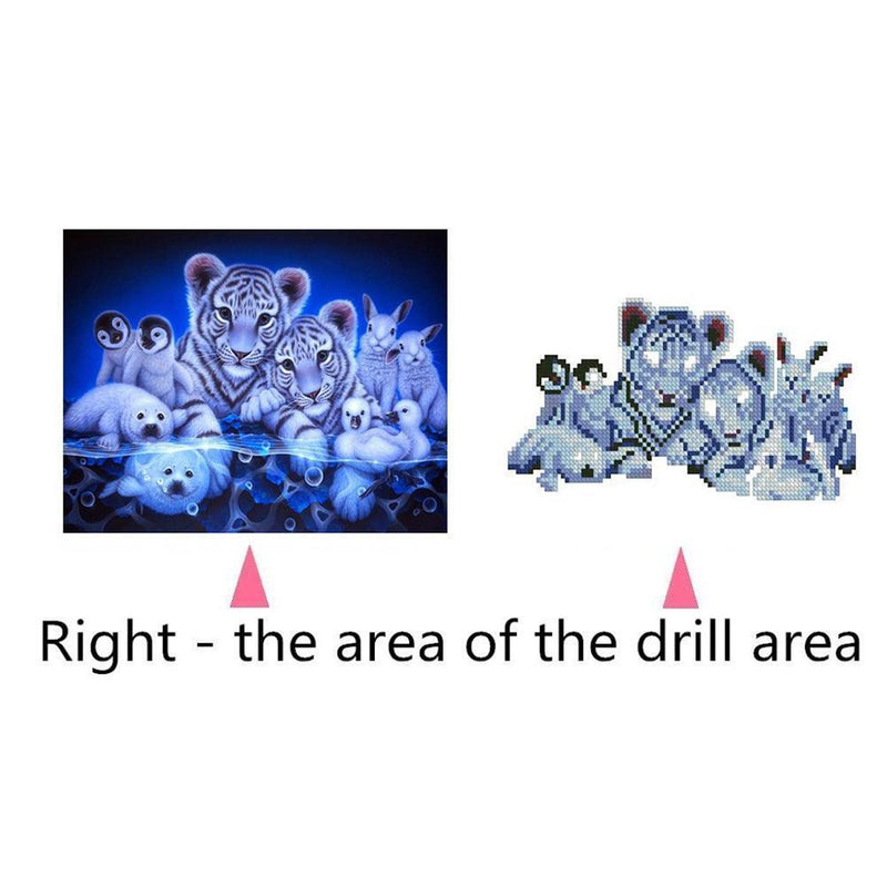 Animal Round Diamond Painting Embroidery DIY Needlework Cross Stitch Set