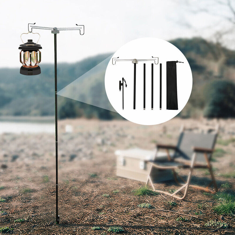 Camping Lantern Lamp Bracket Portable Storage Hook Table Hanging Light Holder