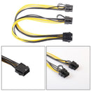 2pcs 8Pin Graphics Video Card Double PCI-E 8Pin (6Pin + 2Pin) Power Cable